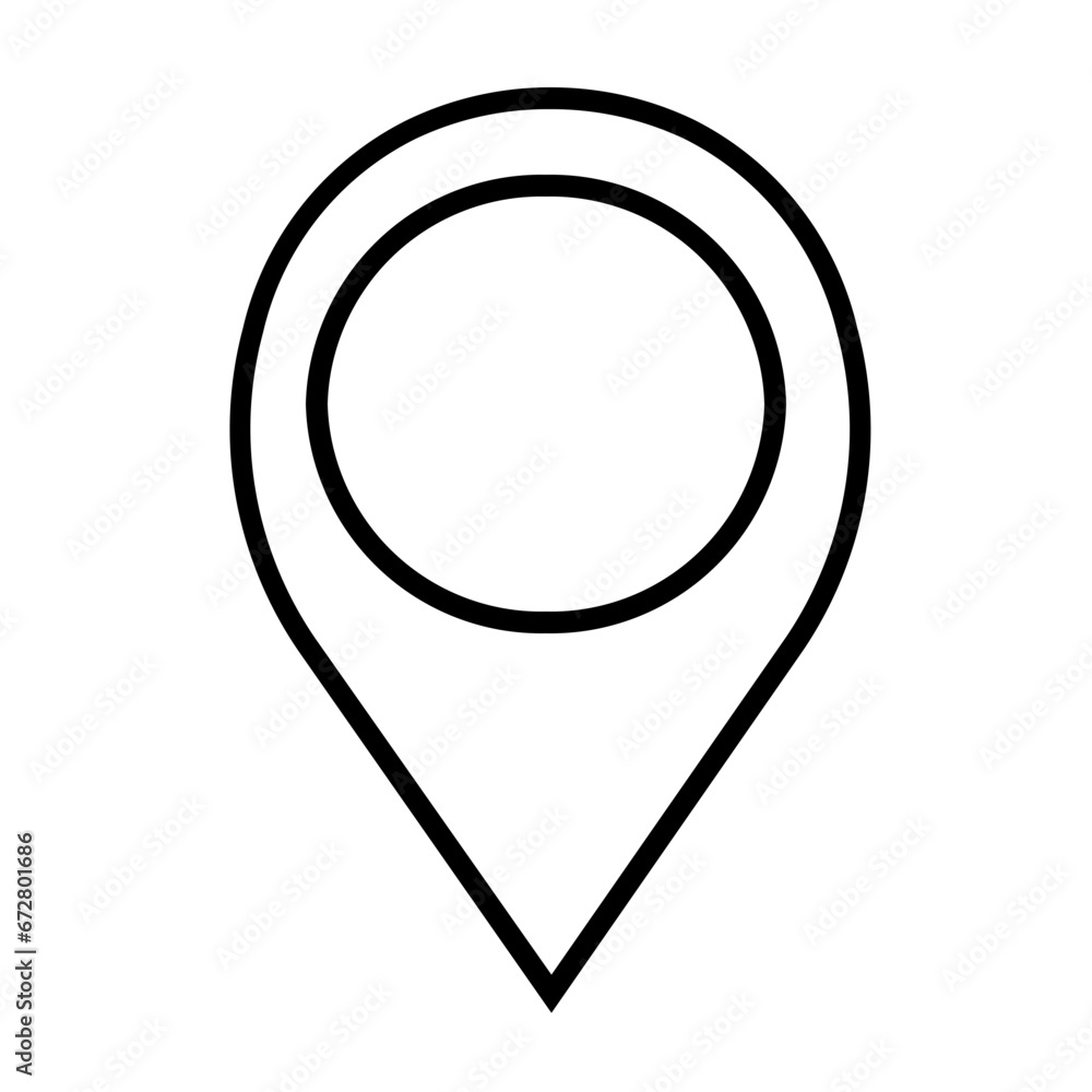 Locate or Possition Icon and Illustration in Line Style Locate or Possition Icon and Illustration in Line Style
