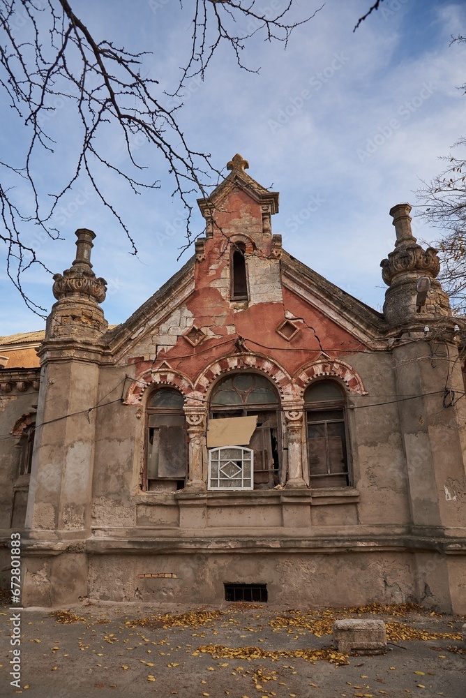 Destroyed houses in Ukraine