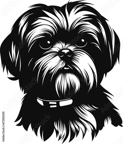 silhouette character shih tzu dog,cute logo.