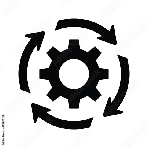 Executing, management, processing icon.