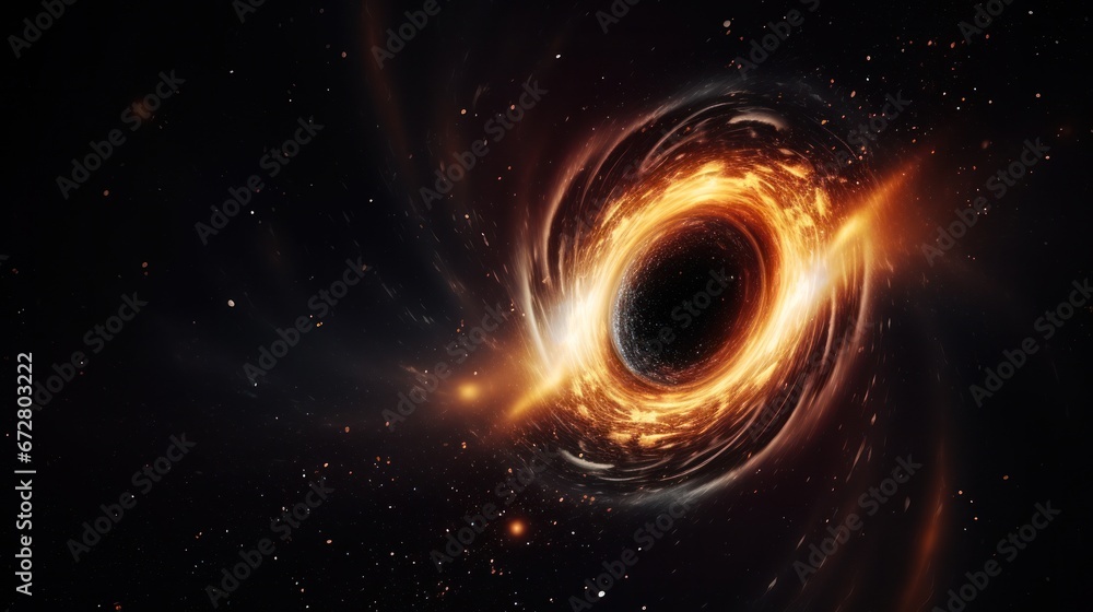 Obraz premium Circular black hole on space