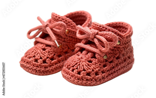 Cute Baby Booties isolated on transparent background. photo