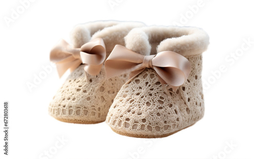 Baby Booties isolated on transparent background.