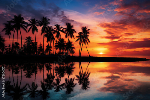 Tropical Sunset Tranquility © AIproduction