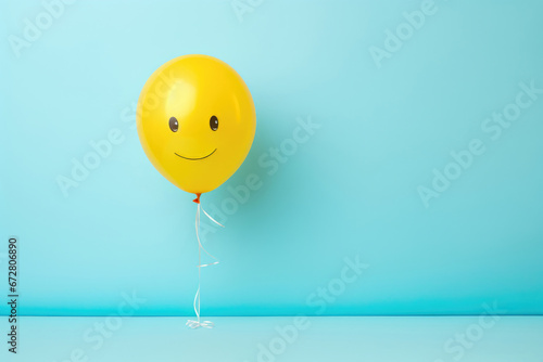 Balloon for Blue Monday on pastel background with copy space