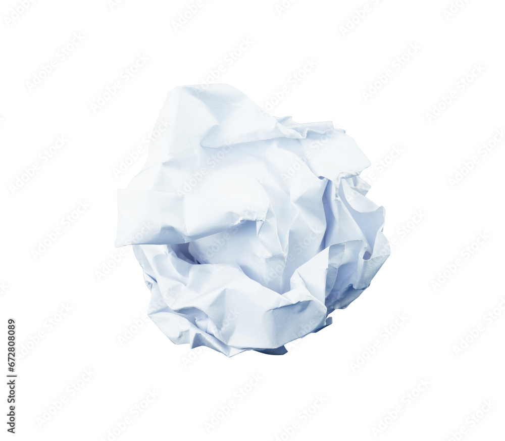 crumpled paper ball isolated element