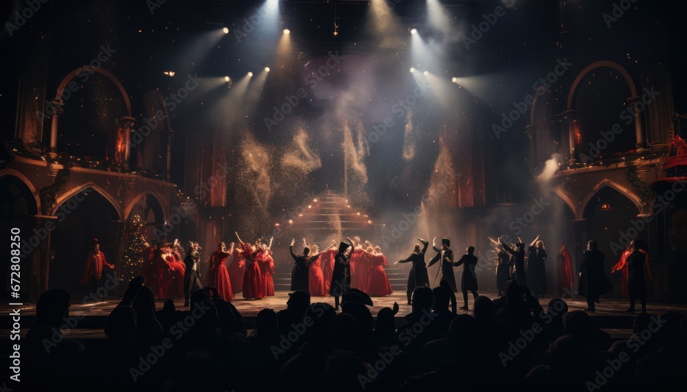 Photo of a Crowd of People Gathered on a Stage, Celebrating an Event with Joy and Excitement