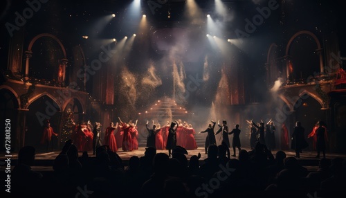 Photo of a Crowd of People Gathered on a Stage, Celebrating an Event with Joy and Excitement