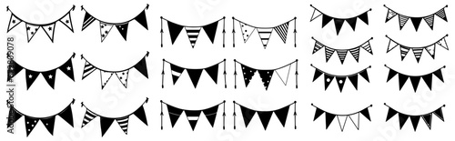 set of illustration of bunting flags.