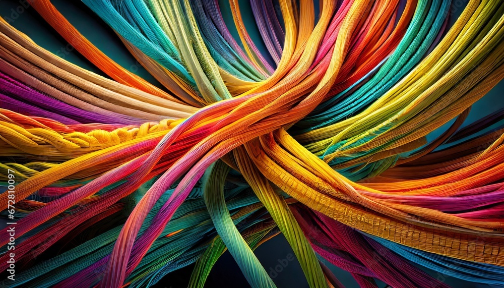 Abstract Colorful Cables Background Art Illustration