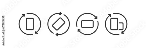 Rotate your phone landscape icon set. Vector illustration design.
