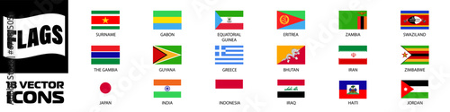 National flags of the world. World flag Set.