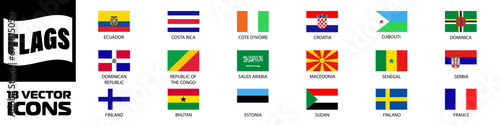 National flags of the world. World flag Set.