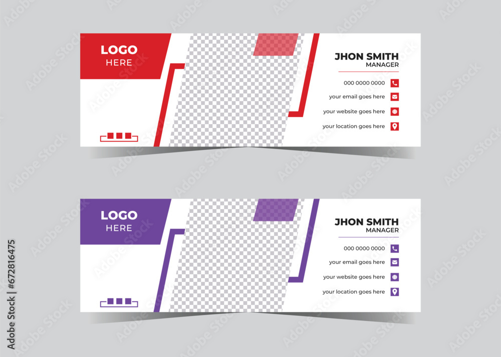 Free vector email signature design and professional business cover design template