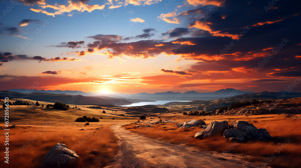 Obraz premium sunset in the mountains