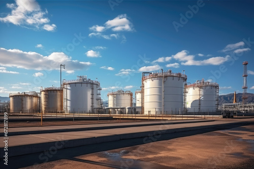 Oil and gas storage tank farm, storage of petrochemical products