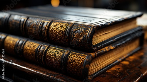 Close-up view of bookshelf in library with books