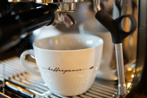 Closeup shot of a coffee machine in a cafe