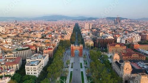 Wallpaper Mural 4k view of The Arc de Triomf, Urban Skyline in the city of Barcelona, Catalonia, Spain Torontodigital.ca