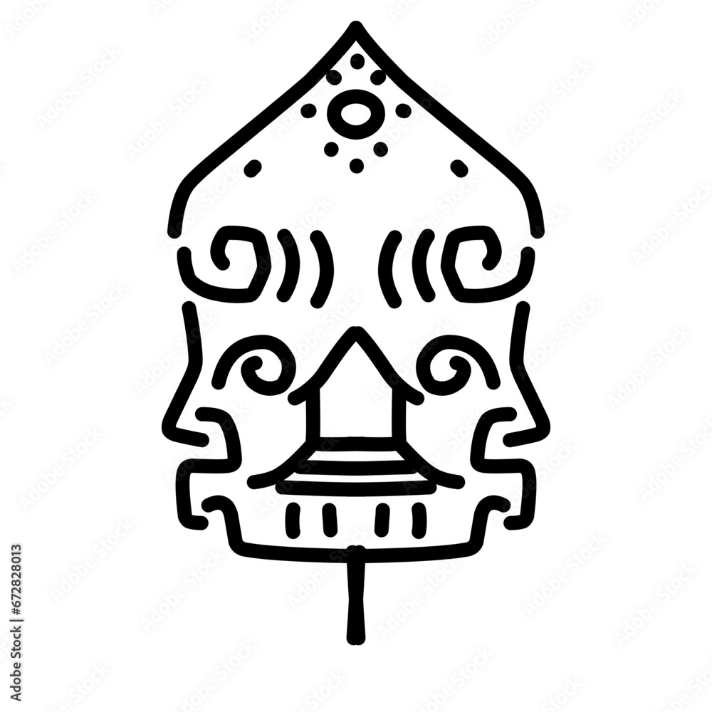 Gunungan Wayang Line art Stock Vector | Adobe Stock