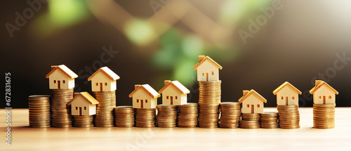 real estate, investing in inflation home loan interest rate hike, with empty copy space