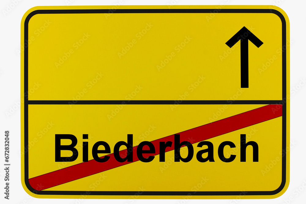 Illustration eines Ortsausgangsschildes von Biederbach in Baden-Württemberg	