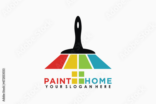 paint house logo design premium vector