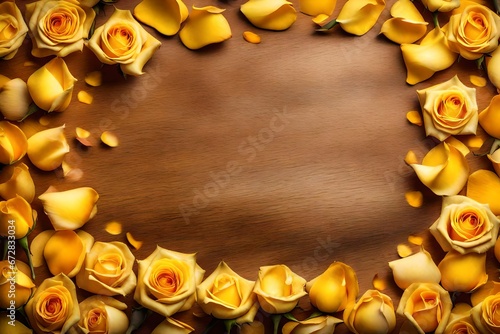 frame made of yellow roses