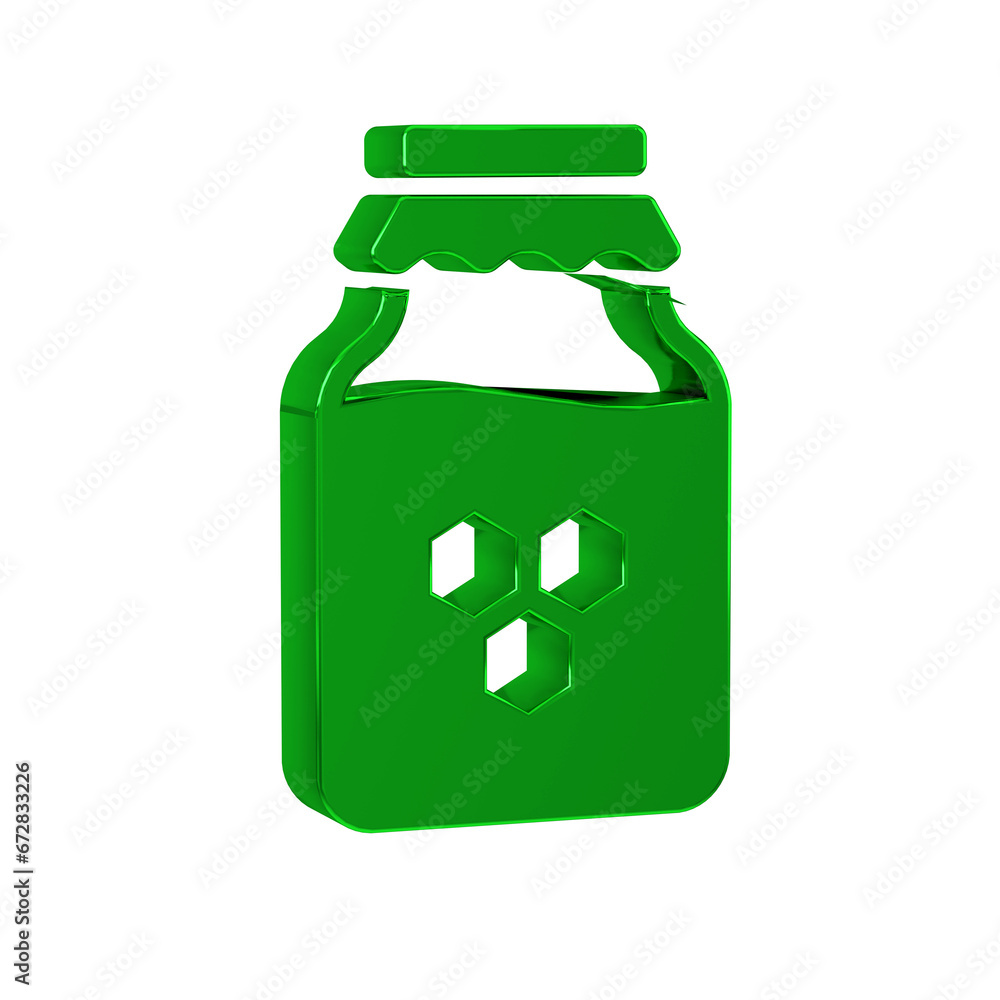 Green Jar of honey icon isolated on transparent background. Food bank. Sweet natural food symbol. Green Jar of honey icon isolated on transparent background. Food bank. Sweet natural food symbol.