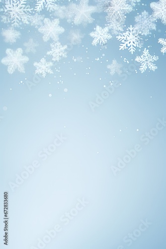 Cheerful Snowflakes Seasonal Card Art with white space