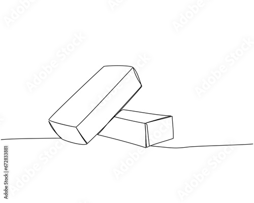 Brick, construction, building walls, building materials one line art. Continuous line drawing of repair, professional, hand, people, concept, support, maintenance.