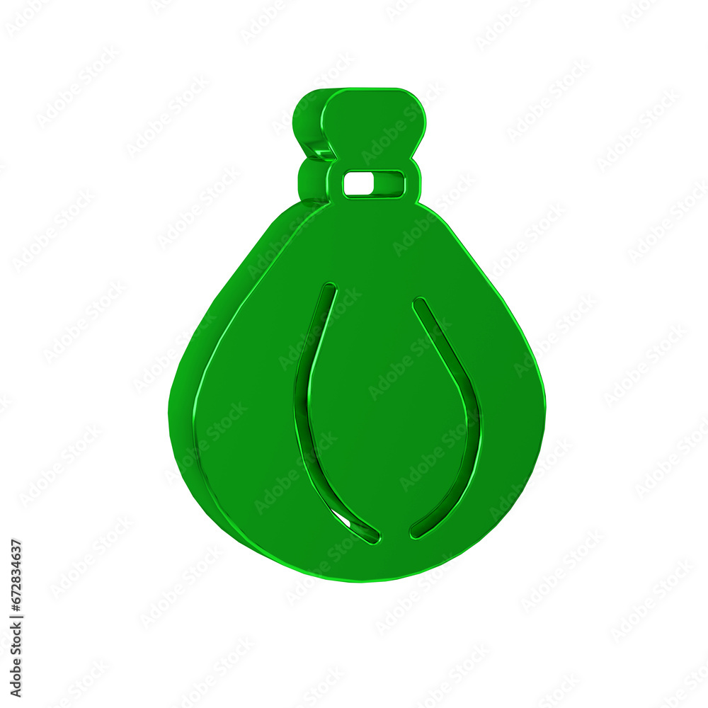 Green Garbage bag icon isolated on transparent background. Green Garbage bag icon isolated on transparent background.