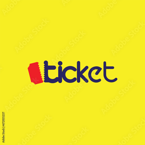ticket logo design vector format