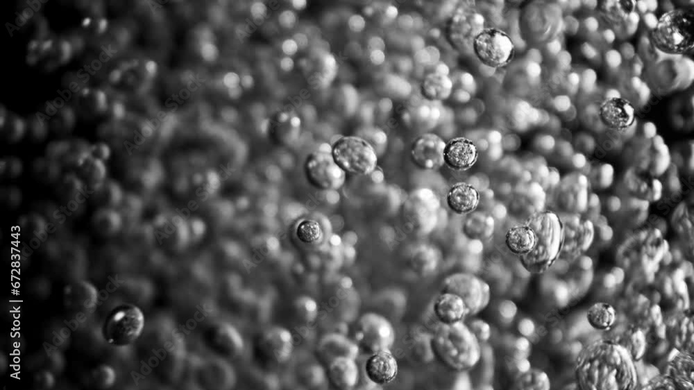 Super Slow Motion of Bubbling Water in Detail. Extreme Macro Shot, Abstract Texture. Filmed on High Speed Cinema Camera, 1000 fps. Super Slow Motion of Bubbling Water in Detail. Extreme Macro Shot, Abstract Texture. Filmed on High Speed Cinema Camera, 1000 fps.