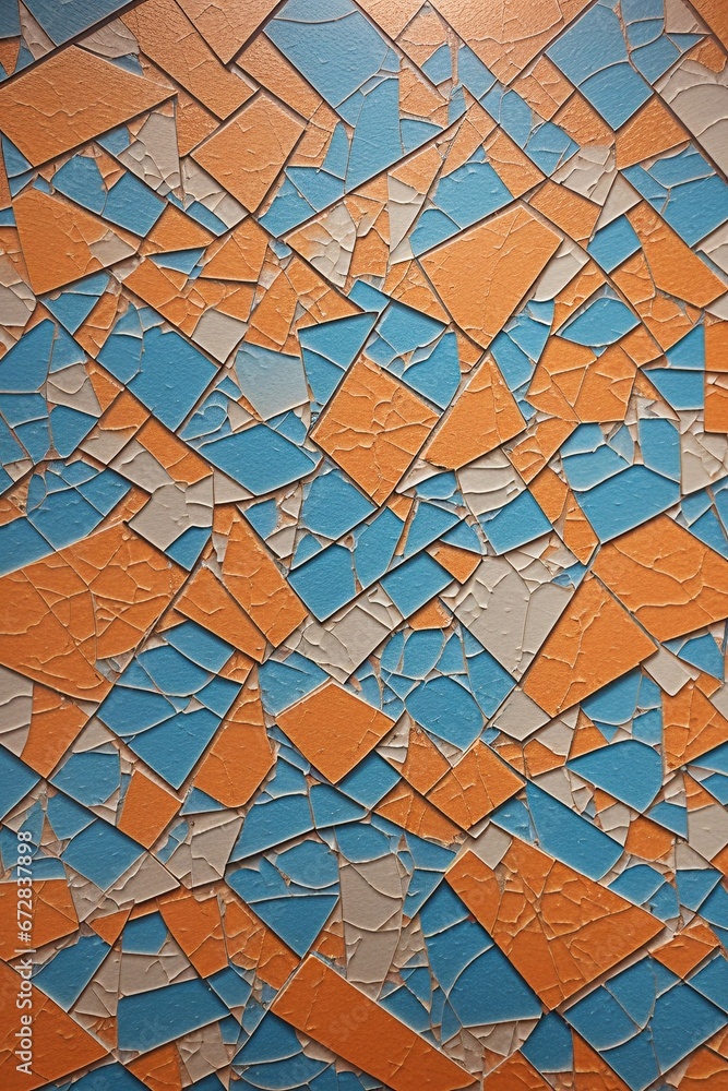 Abstract background of broken tiles in various colors with Generative AI technology Abstract background of broken tiles in various colors with Generative AI technology