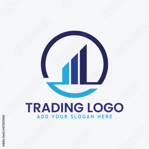 business finance trading logo design vector