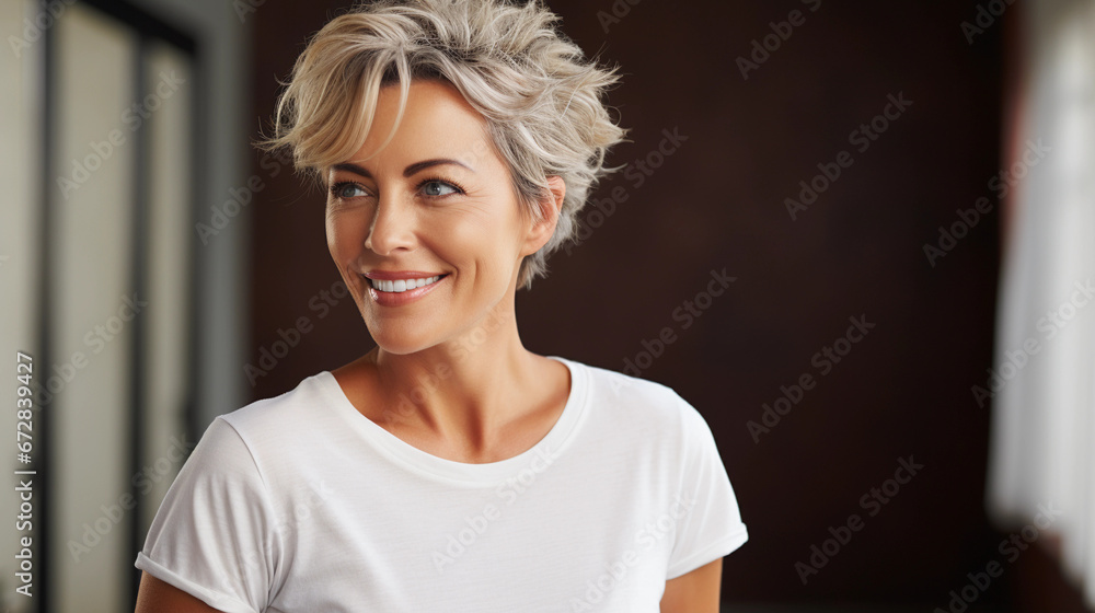 Portrait of a good looking mid aged woman in her 40s Portrait of a good looking mid aged woman in her 40s
