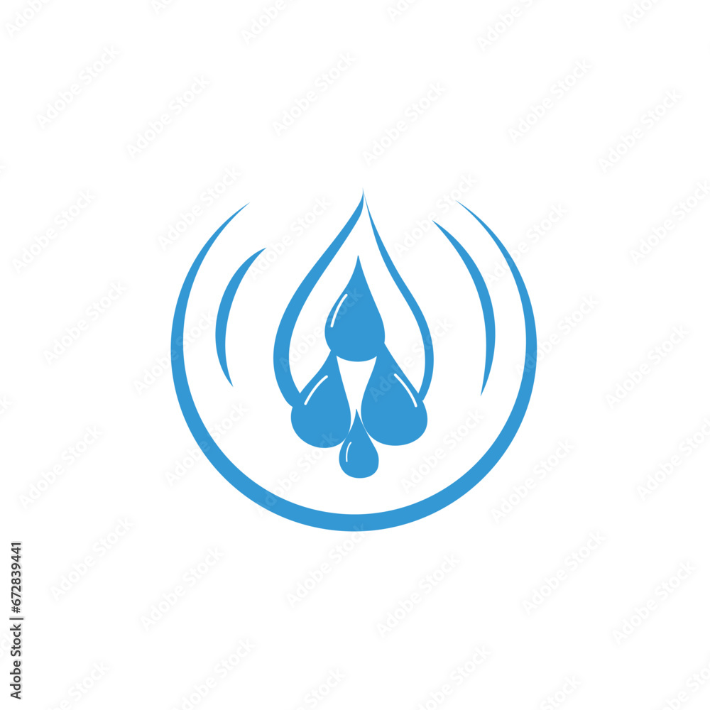 Water drop icon design, flat style. Blue liquid. Logotype Vector template on white background. Water drop icon design, flat style. Blue liquid. Logotype Vector template on white background.