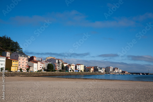 Camelle town view from the beach, Galicia, Spain