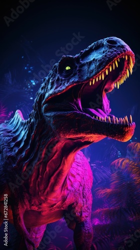 Scary Dinosaur with Neon Lighting  © Sohaib q
