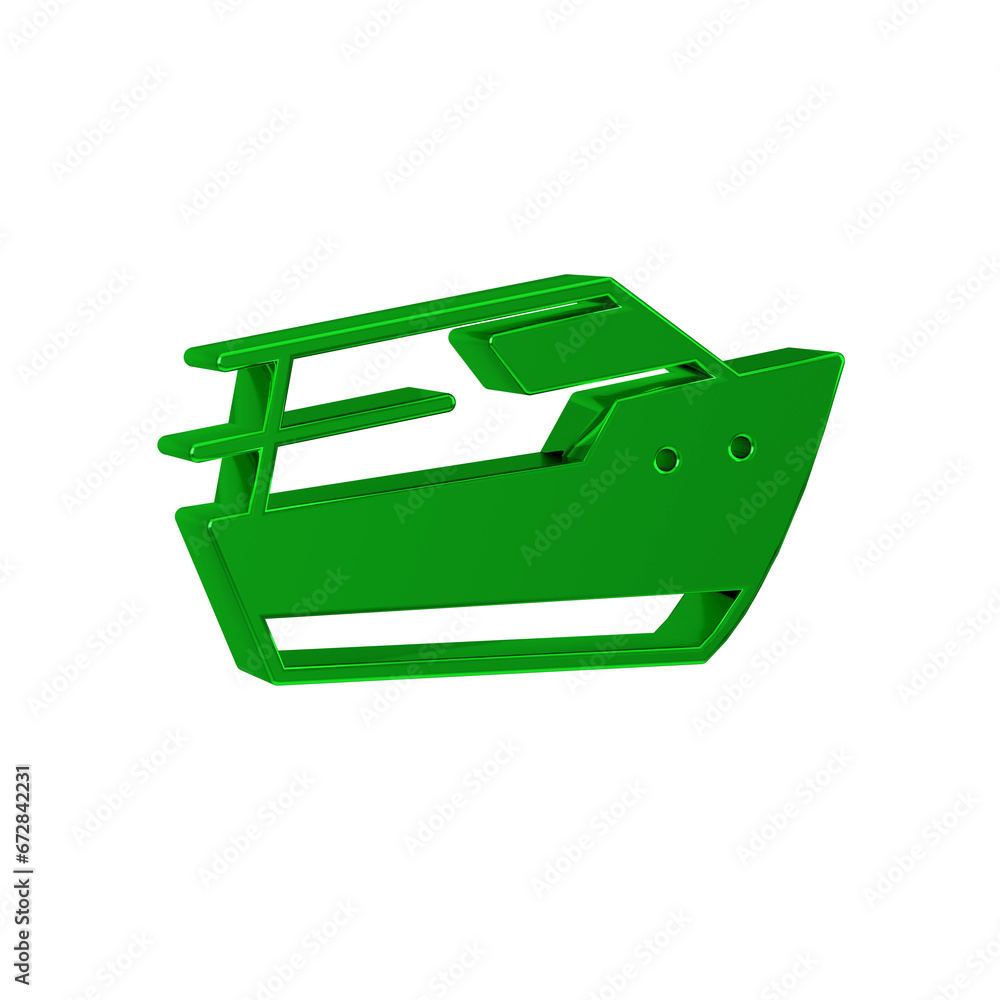 Green Speedboat icon isolated on transparent background. Green Speedboat icon isolated on transparent background.