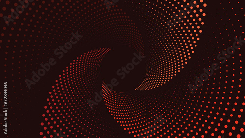 Abstract spiral round logotype flower background in dark color. This minimalist style dotted spiral Mandala will make your project more meaningful.