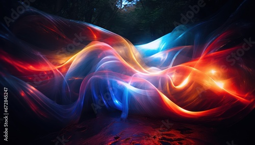 Photo of Abstract Waves of Color in Vibrant, Mesmerizing Artwork