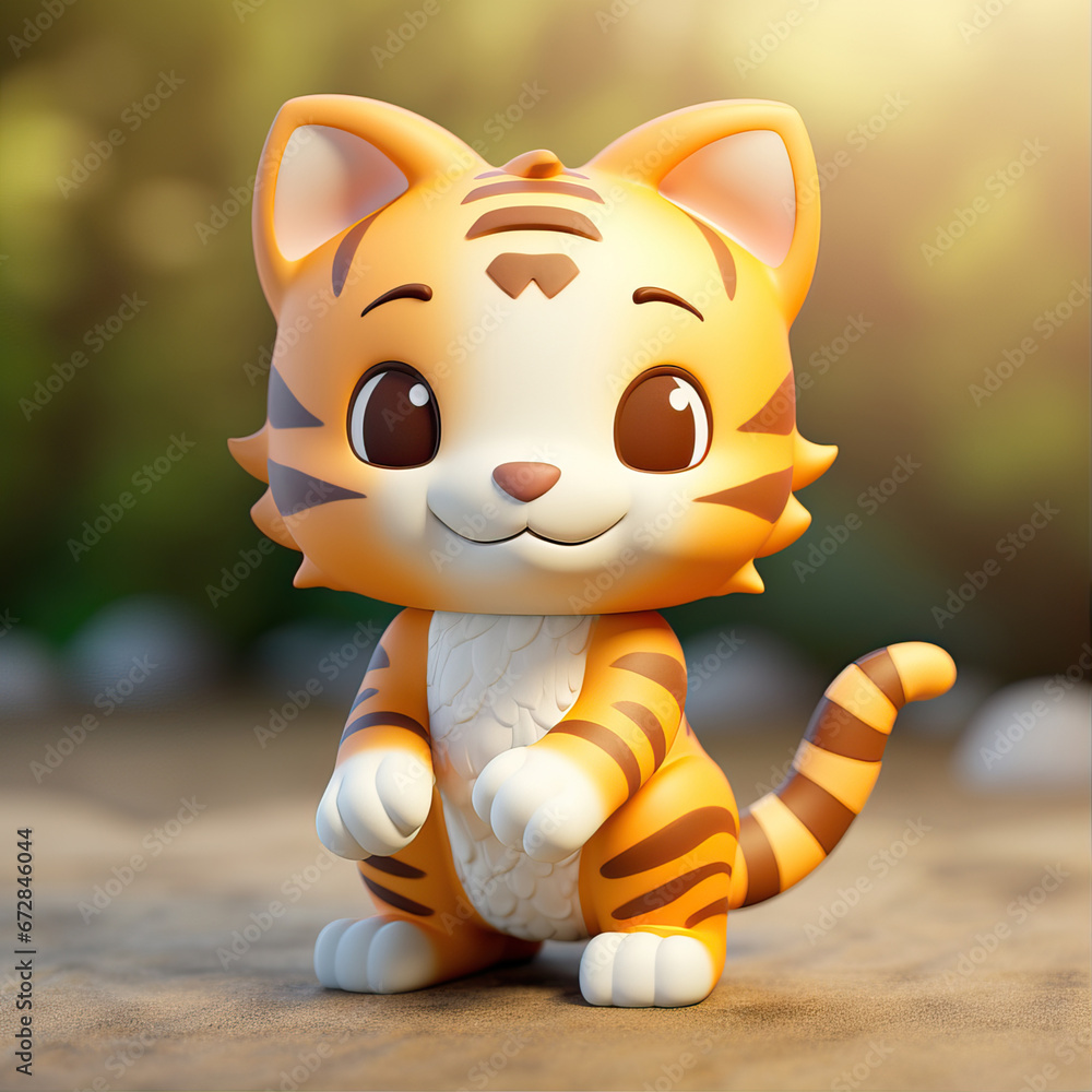 Cute, funny tiger in 3D style
Cute, funny tiger in 3D style