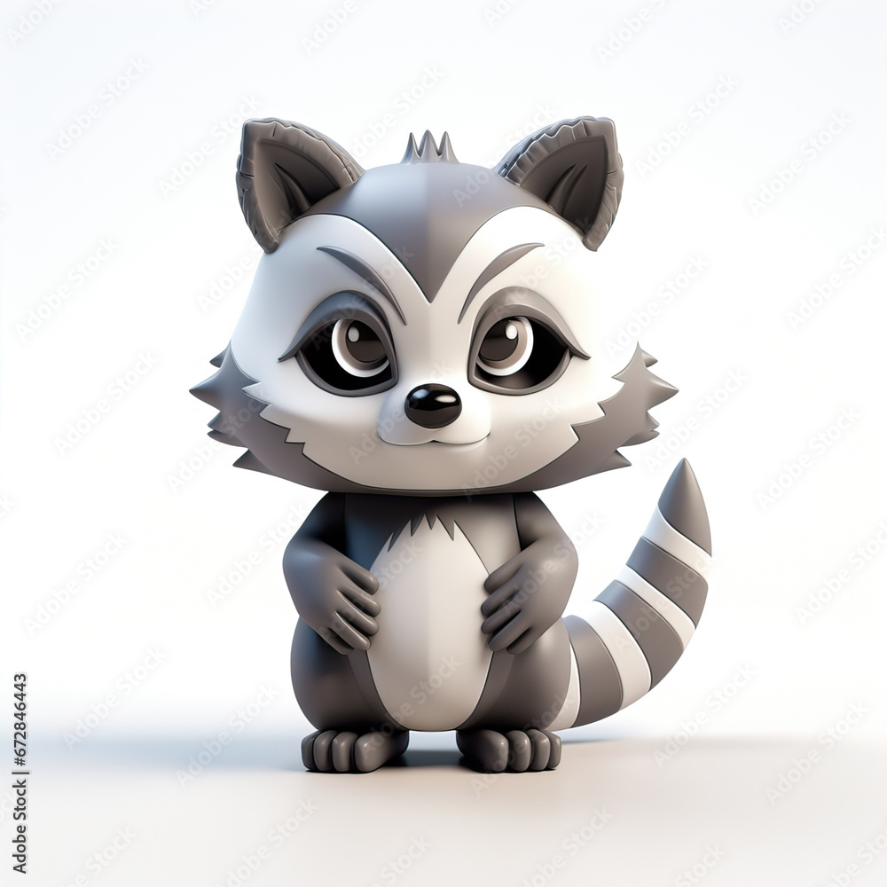 Cute, funny raccoon in 3D cartoon style
Cute, funny raccoon in 3D cartoon style