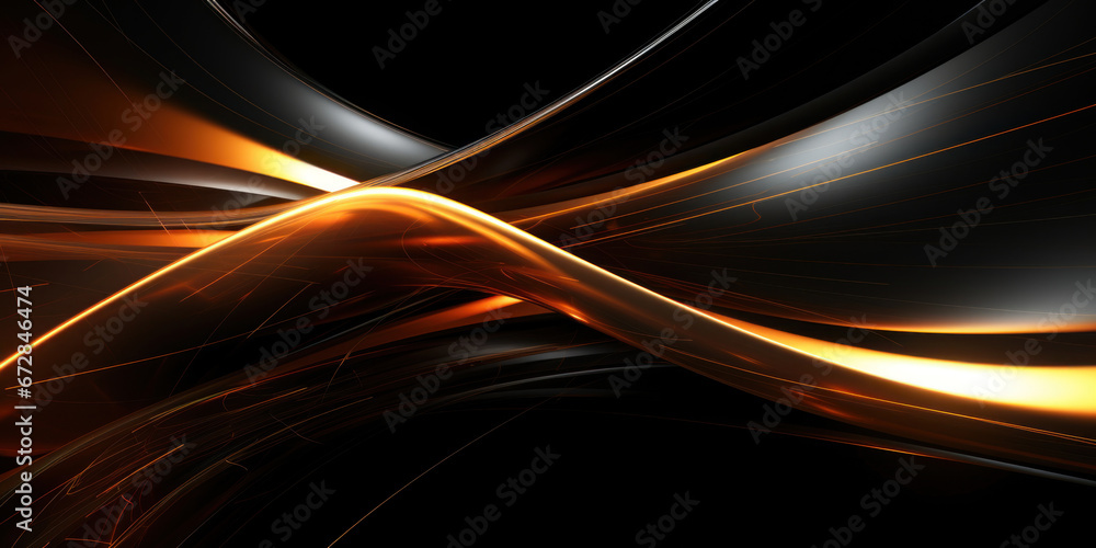 Obraz premium Glistening metallic lines forming an intricate abstract pattern.