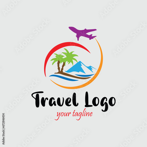travel and tourism agency logo design vector