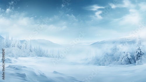Winter landscape. Winter forest. Snowy weather. Winter background