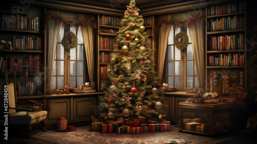 Festive Christmas Tree beautifully decorated for the Christmas Season Christmas Fir Tree Christmas Spirit