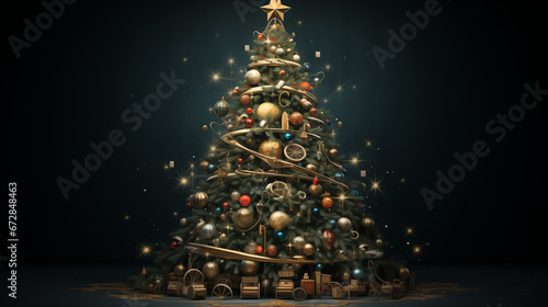 Festive Christmas Tree beautifully decorated for the Christmas Season Christmas Fir Tree Christmas Spirit